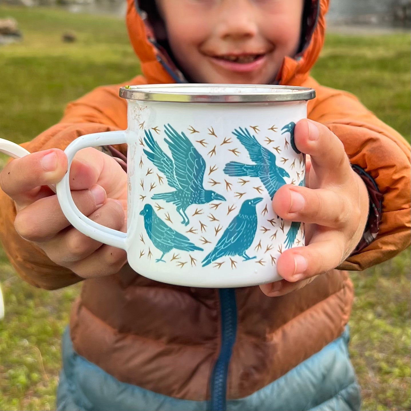 Raven Enamel Mug - Turquoise