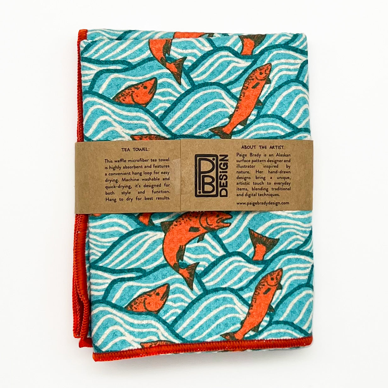 Jumping Salmon Tea Towel