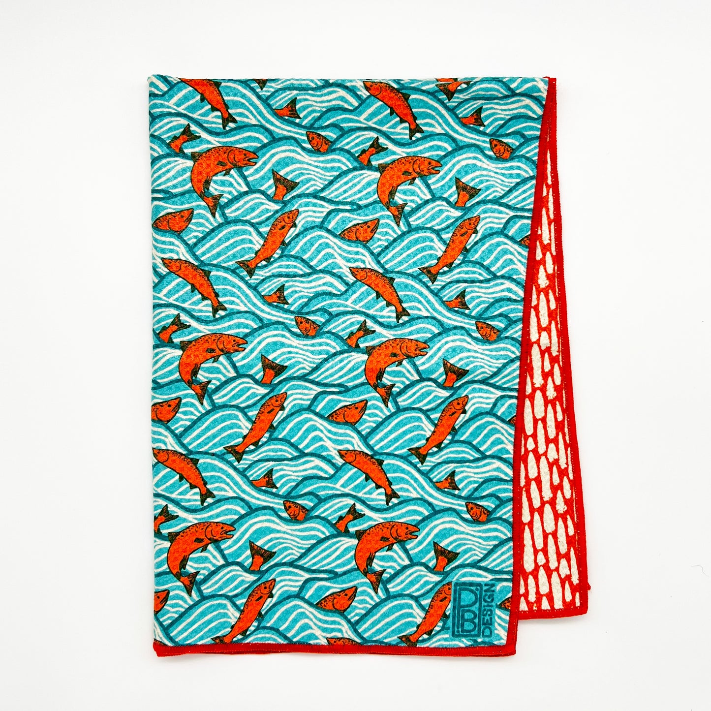 Jumping Salmon Tea Towel