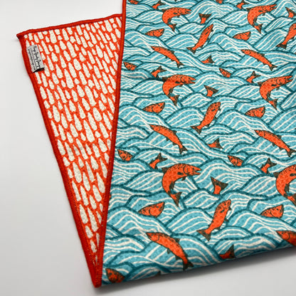 Jumping Salmon Tea Towel