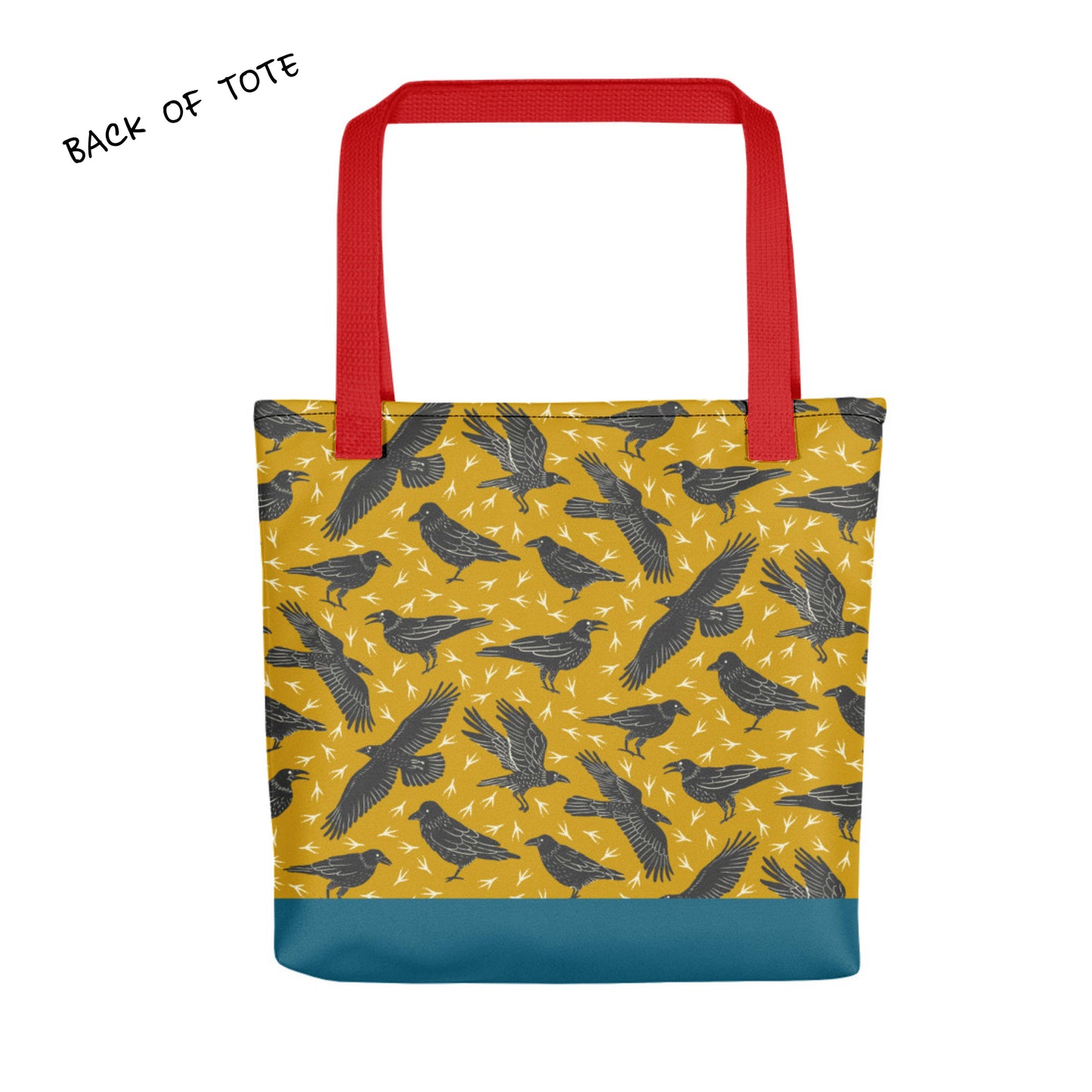 White Raven Tote Bag - Yellow