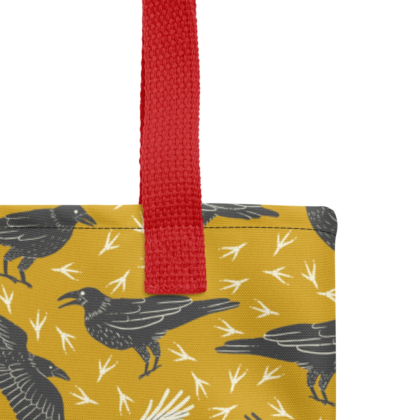 White Raven Tote Bag - Yellow