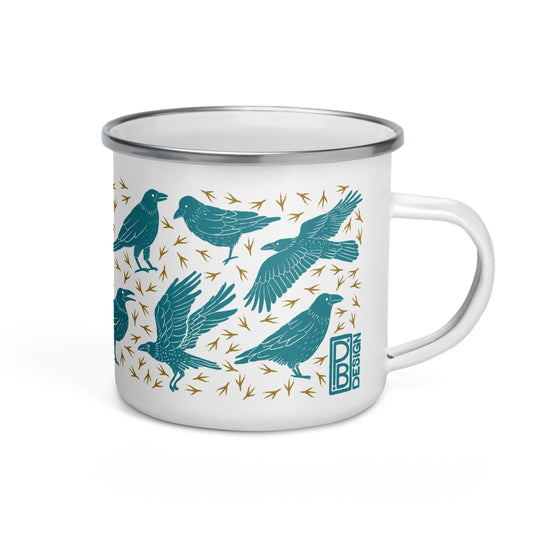 Raven Enamel Mug - Turquoise