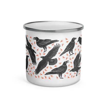 Raven Enamel Mug - Black