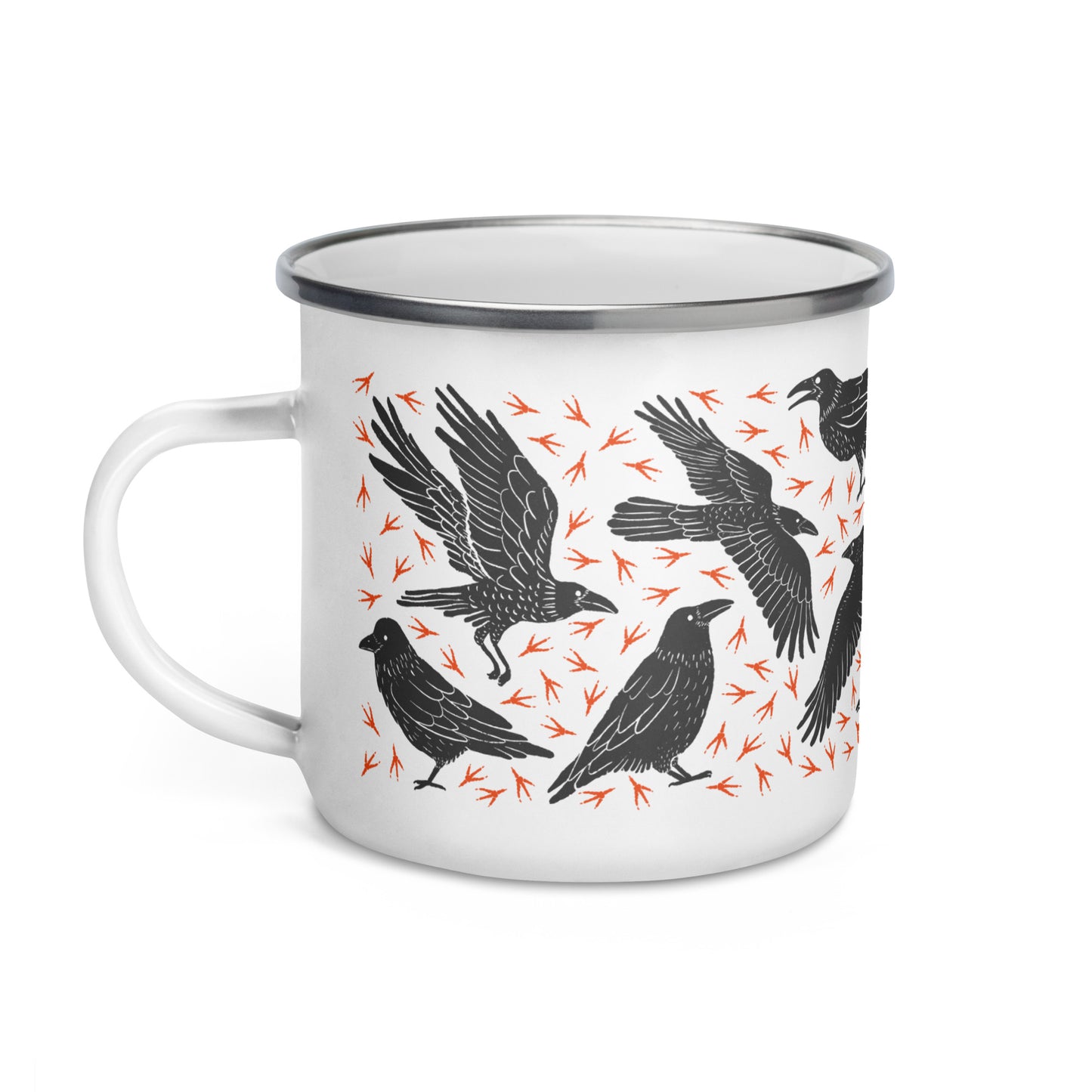 Raven Enamel Mug - Black