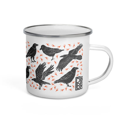 Raven Enamel Mug - Black