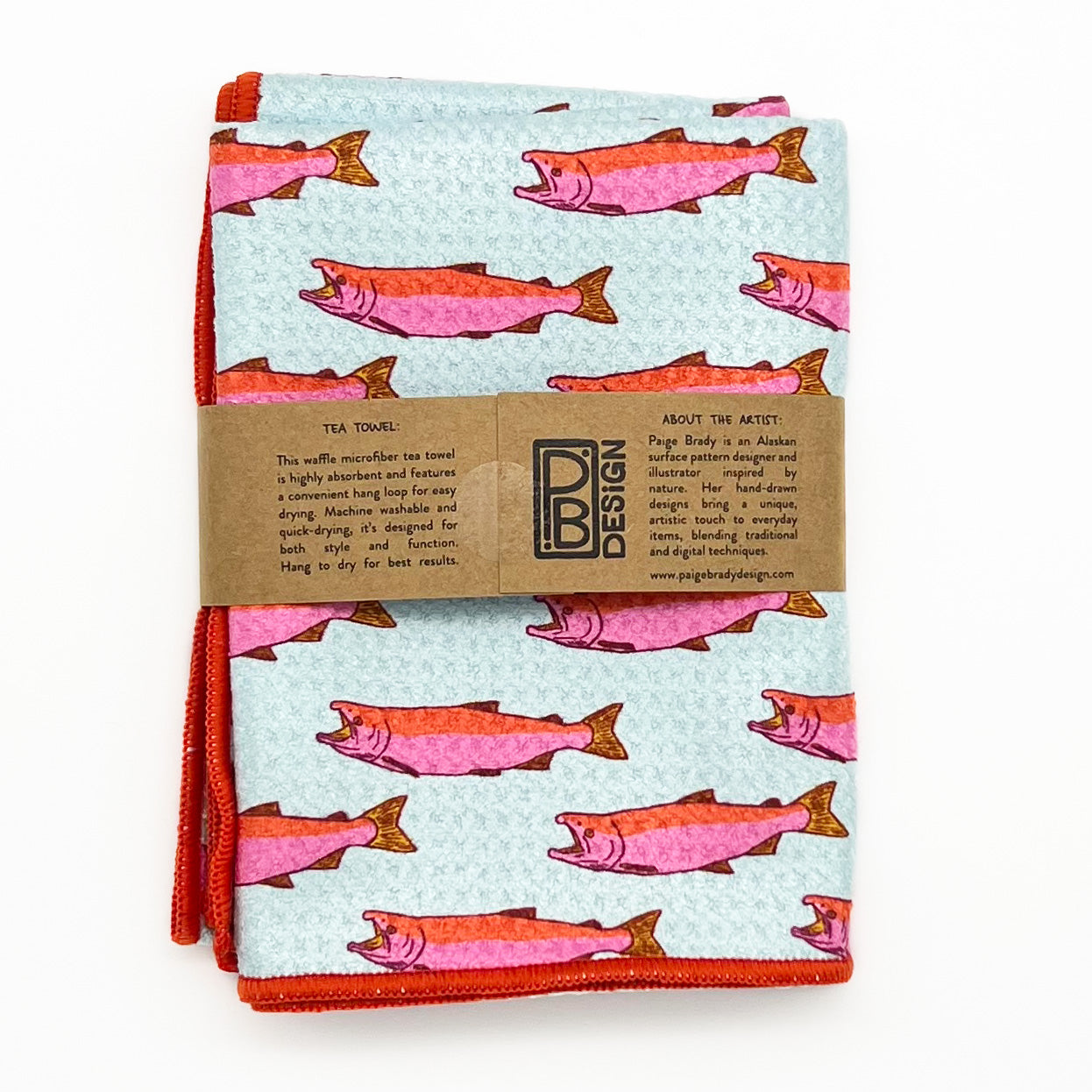 Salmon Tea Towel